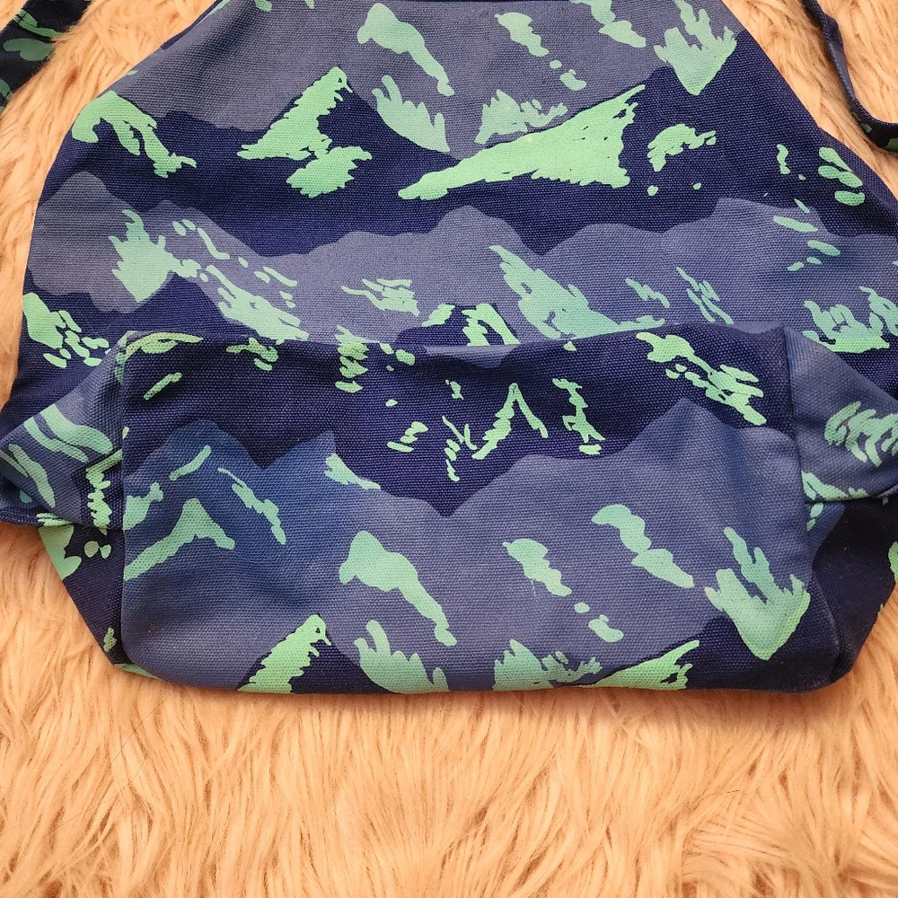 Baggu large canvas backpack blue night mountain camo Drawstring Flap